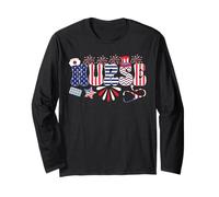 Patriotic Nurse Educator 4th of July American Flag Nursing Manga Larga