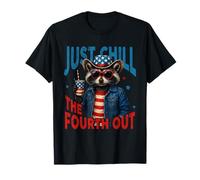 Patriotic Raccoon Just Chill the Fourth saldrá el 4 de julio en EE. UU. Camiseta