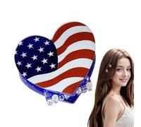 Patriotic Red White Blue Claw Clip - Patriotic Non Slip Hair Hold Accessories, Matte French Design Holiday Headdress, Strong Interlocking Jaw Grip, Festive Independence Day Updo Styling, Casual Beach