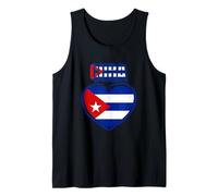 Patriotic Republic of Cuba Love Heart Bandera Cubana Camiseta sin Mangas