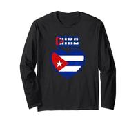 Patriotic Republic of Cuba Love Heart Bandera Cubana Manga Larga