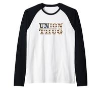 Patriotic Retro USA American Flag Union Rep Union Thug Camiseta Manga Raglan