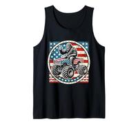 Patriotic Sasquatch Bigfoot Monster Truck Bandera de Estados Unidos Camiseta sin Mangas