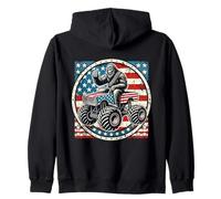 Patriotic Sasquatch Bigfoot Monster Truck Bandera de Estados Unidos Sudadera con Capucha