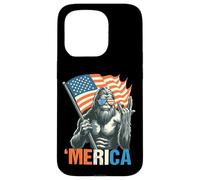 Patriotic Sasquatch with Flag Funny ‘Merica Design for Free Carcasa para iPhone 15 Pro