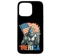 Patriotic Sasquatch with Flag Funny ‘Merica Design for Free Carcasa para iPhone 15 Pro Max