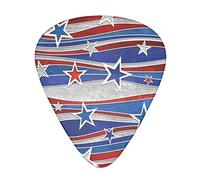 Patriotic Stars Strips Independence Day Advanced púa de guitarra 12 piezas Tres espesores para bajo, guitarra eléctrica, funda para guitarra acústica