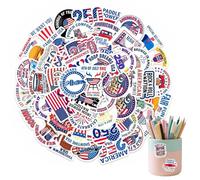 Patriotic Stickers-50 Piece Semiquincentennial Decal,Weatherproof Vinyl Material,UV Resistant Ink,American Heritage Graphics,Die Cut Shape,Commemorative 1776 to 2026 | for