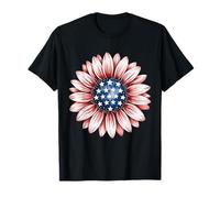 Patriotic Sunflower American Flag Floral 4th of July Graphic Camiseta