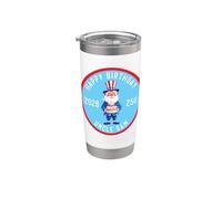 Patriotic Uncle Sam 4 de julio 2026 Cumpleaños de América Vaso térmico de acero inoxidable de doble pared