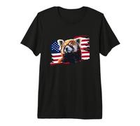 Patriotic USA American Flag 4th July Red Panda Lover Camiseta Premium