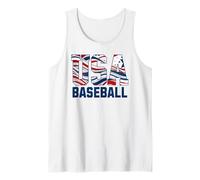 Patriotic USA American Flag Baseball players Camiseta sin Mangas
