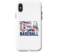 Patriotic USA American Flag Baseball players Carcasa para iPhone X/XS