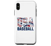 Patriotic USA American Flag Baseball players Carcasa para iPhone XS Max