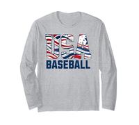Patriotic USA American Flag Baseball players Manga Larga