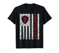 Patriotic USA American Flag Christian Faith Over Fear Prayer Camiseta