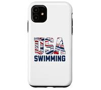 Patriotic USA American Flag Swimming. Carcasa para iPhone 11