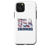 Patriotic USA American Flag Swimming. Carcasa para iPhone 11 Pro