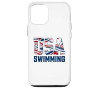 Patriotic USA American Flag Swimming. Carcasa para iPhone 12/12 Pro