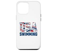 Patriotic USA American Flag Swimming. Carcasa para iPhone 12 Pro Max