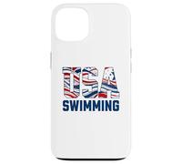 Patriotic USA American Flag Swimming. Carcasa para iPhone 13