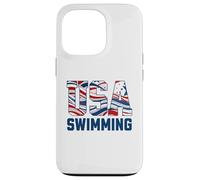 Patriotic USA American Flag Swimming. Carcasa para iPhone 13 Pro