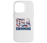 Patriotic USA American Flag Swimming. Carcasa para iPhone 14 Pro Max