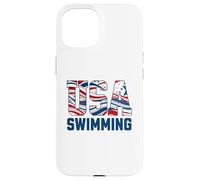 Patriotic USA American Flag Swimming. Carcasa para iPhone 15