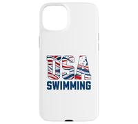 Patriotic USA American Flag Swimming. Carcasa para iPhone 15 Plus