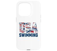 Patriotic USA American Flag Swimming. Carcasa para iPhone 15 Pro