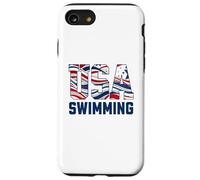 Patriotic USA American Flag Swimming. Carcasa para iPhone SE (2020) / 7 / 8
