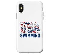 Patriotic USA American Flag Swimming. Carcasa para iPhone X/XS