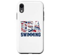 Patriotic USA American Flag Swimming. Carcasa para iPhone XR