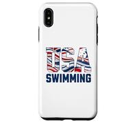 Patriotic USA American Flag Swimming. Carcasa para iPhone XS Max