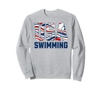 Patriotic USA American Flag Swimming. Sudadera