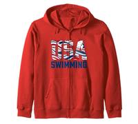 Patriotic USA American Flag Swimming. Sudadera con Capucha