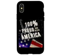 Patriotic USA Flag Proud To Be An American Citizen Veteran Carcasa para iPhone X/XS