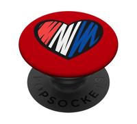 Patriotic USA Heart Red White Blue American Pride Camiseta PopSockets PopGrip Adhesivo