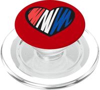 Patriotic USA Heart Red White Blue American Pride Camiseta PopSockets PopGrip para MagSafe