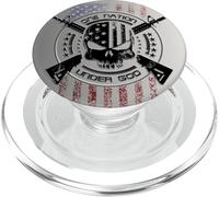 Patriotic USA Warrior One Nation - Calavera con Bandera Militar PopSockets PopGrip para MagSafe