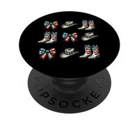 Patriotic USA Western Cowboy Coquette Boots Sombreros 4 de Julio PopSockets PopGrip Adhesivo