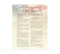 Patriotic Wall Art Set - American Flag & Founding Documents Poster for Office and Library Decor(Framed,08x12inch(20x30cm))
