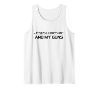 Patriótica 2da Enmienda Cristo - Jesús Me Ama y Mis Armas Camiseta sin Mangas