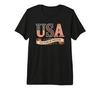Patriótico 4 de Julio de 1776 Aniversario Floral Camiseta Premium
