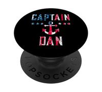 Patriótico Capitán Dan Vintage Bandera de Estados Unidos 4 de Julio PopSockets PopGrip Adhesivo