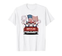 Patriótico Desfile de Gnomos Divertido Camión Fuegos Artificiales Cuatro de Julio EE.UU Camiseta
