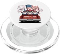 Patriótico Desfile de Gnomos Divertido Camión Fuegos Artificiales Cuatro de Julio EE.UU PopSockets PopGrip para MagSafe