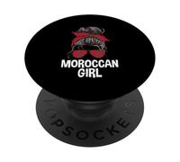 Patriótico marroquí Chica desordenado moño Marruecos Mujer PopSockets PopGrip Adhesivo