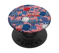 Patriótico patrón sin fisuras bandera USA Vector vibrante gráfico PopSockets PopGrip Adhesivo