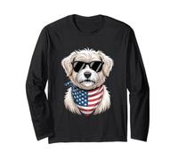 Patriótico Shih Tzu Dog Lover Día de la Independencia 4 de Julio Manga Larga